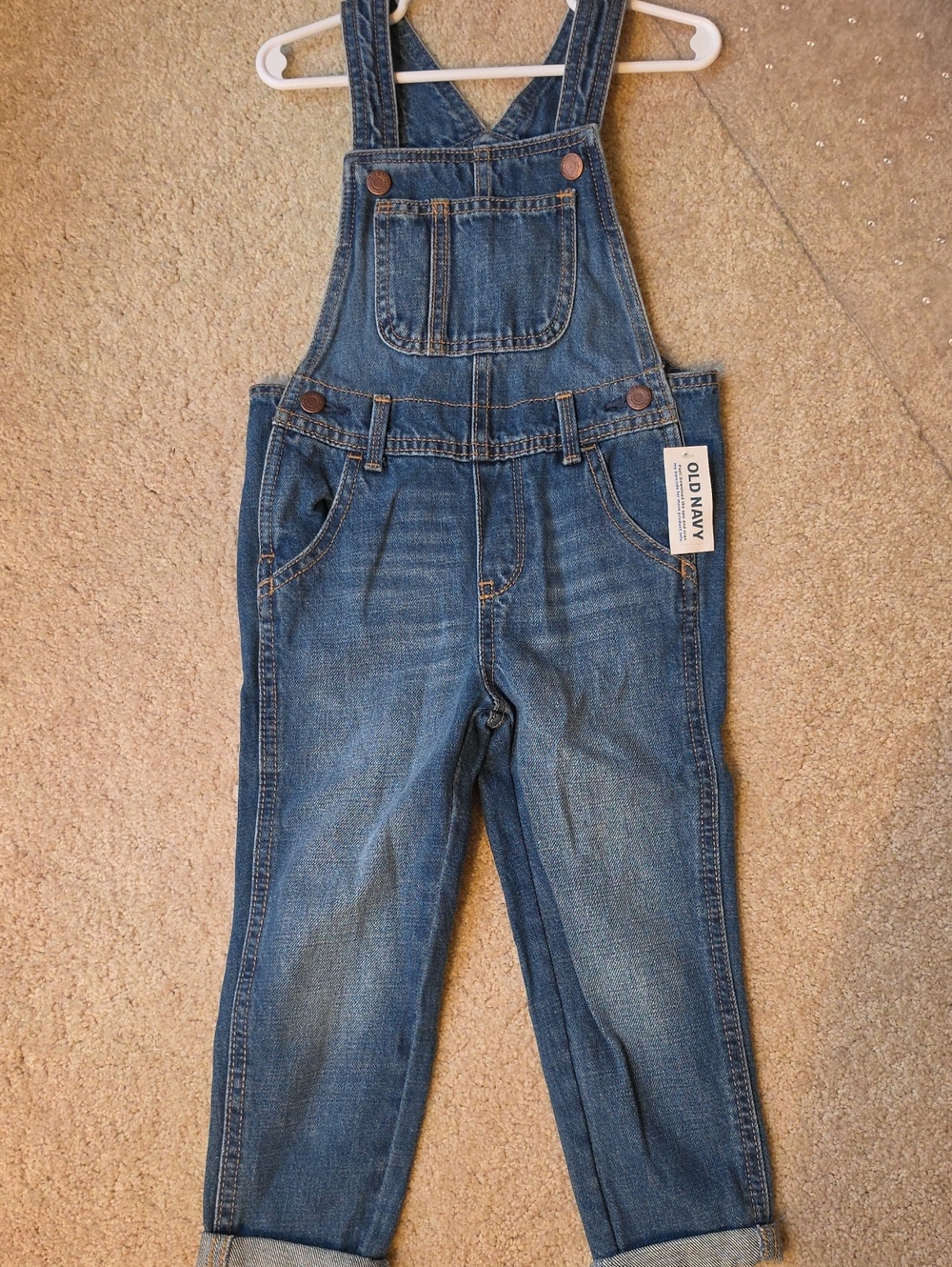 Old Navy Denim Blue Kids' Overalls with Rolled Cuffs